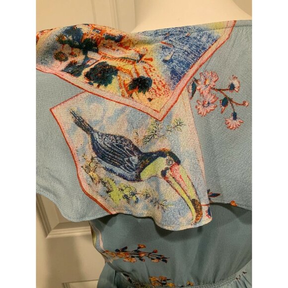 Maeve Anthropologie Blue Floral & Toucan Dress, Size 0 (US) - Picture 8 of 9